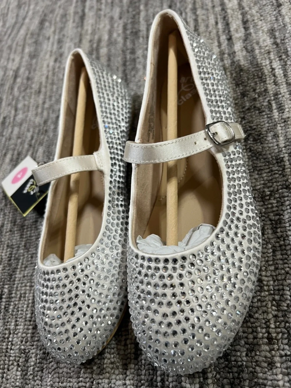 art class White Rhinestone Mary Jane Flats Buckle Synthetic Various Sizes